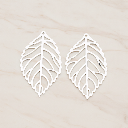 MEDIUM Leaf Pendant, 4 Pc on warm marble background (PD.210-02)