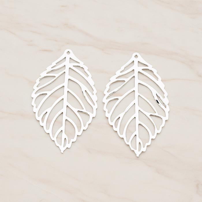 MEDIUM Leaf Pendant, 4 Pc on warm marble background (PD.210-02)