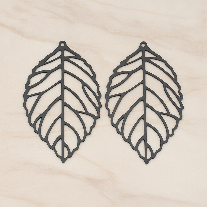 LARGE Leaf Pendant, 4 Pc on warm marble background (PD.210-03)