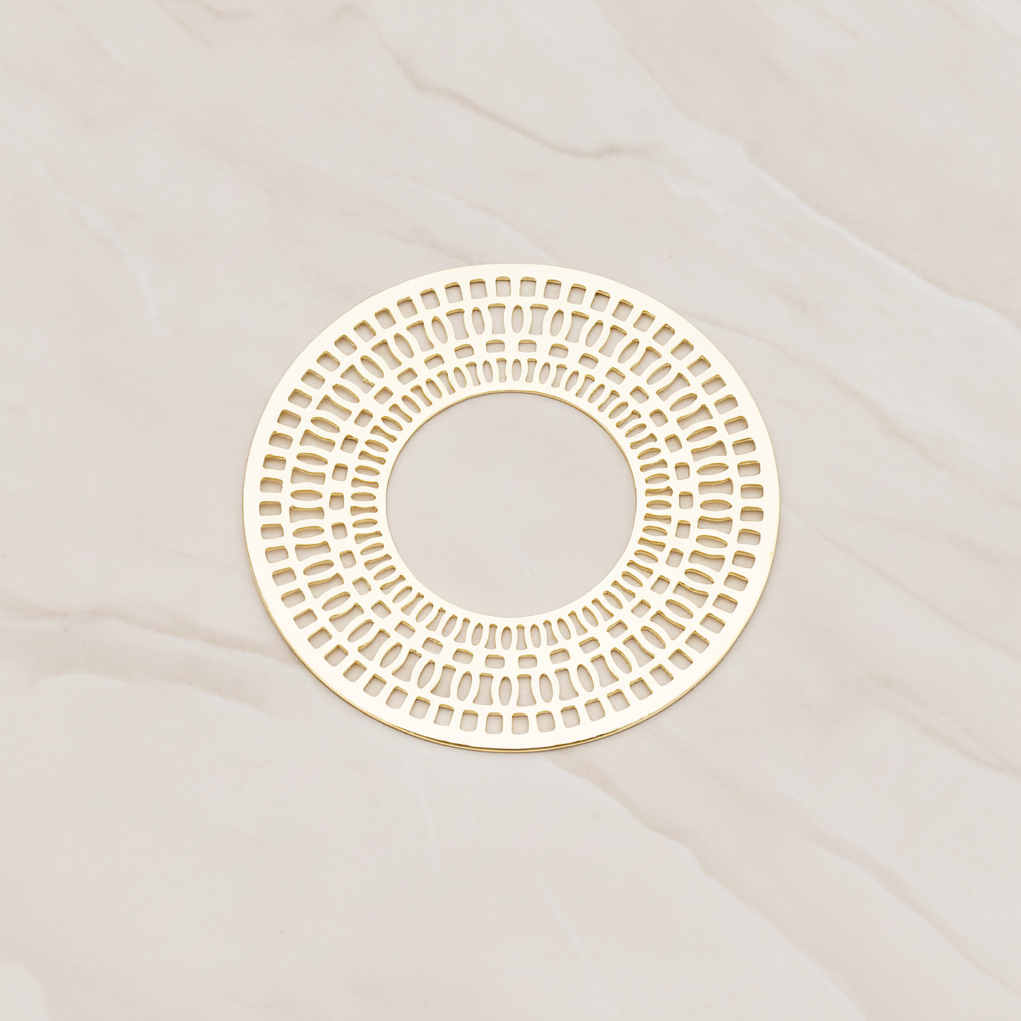 Filigree Eyptian Round Finding Pendant, 2 Pc on warm marble background (PD.250)