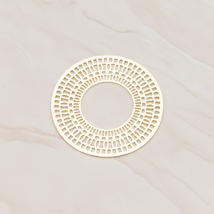 Filigree Eyptian Round Finding Pendant, 2 Pc on warm marble background (PD.250)