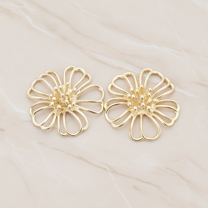 Camellia Flower Pendant, 2 Pc on warm marble background (PD.275)