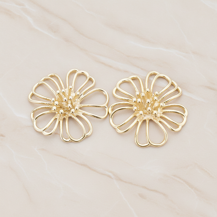 Camellia Flower Pendant, 2 Pc on warm marble background (PD.275)