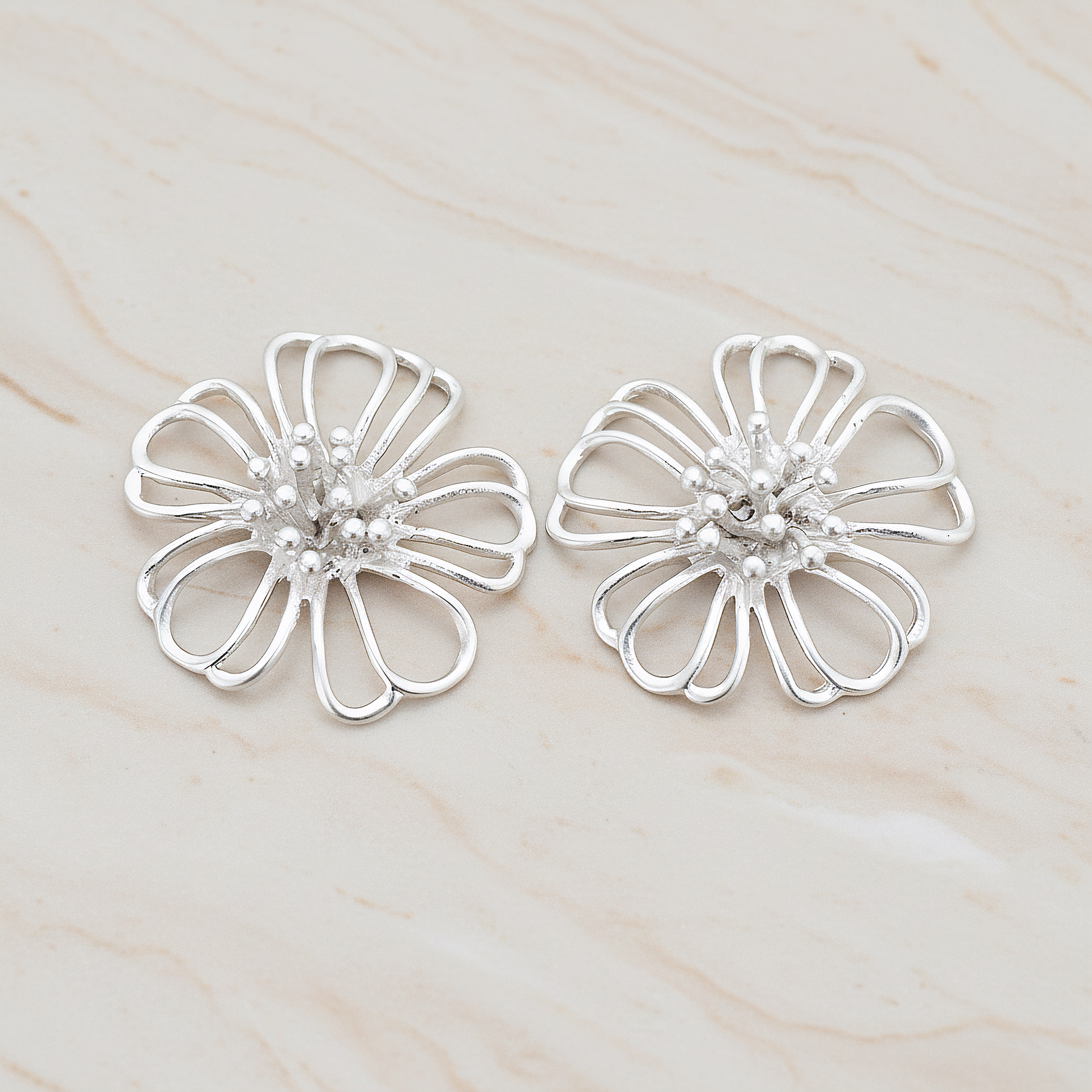 Camellia Flower Pendant, 2 Pc on warm marble background (PD.275)
