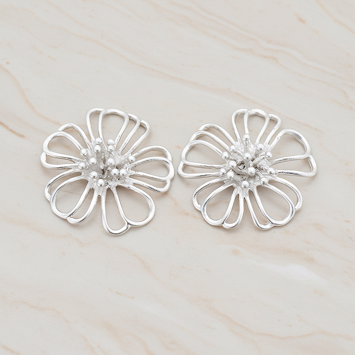 Camellia Flower Pendant, 2 Pc on warm marble background (PD.275)