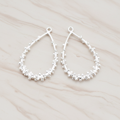 Dotted Teardrop Pendant, 2 Pc on warm marble background (PD.276)