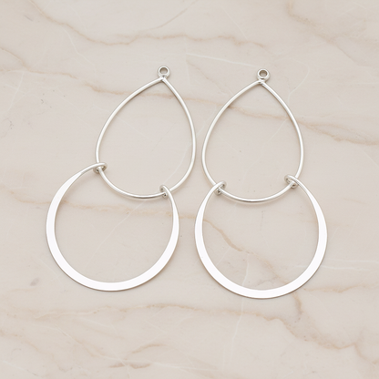 Double Teardrop Linked Pendant, 2 Pc on warm marble background (PD.288)