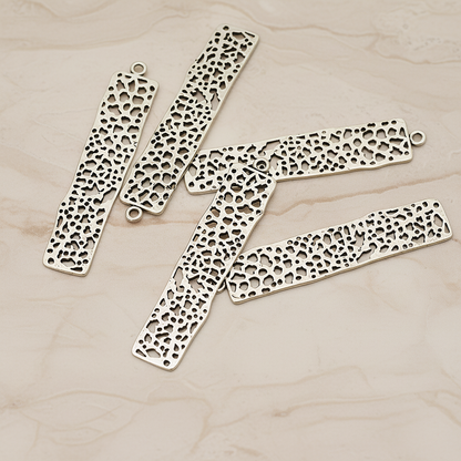 Mesh Bar Rectangle Pendant, 2 Pc on warm marble background (PD.292-01)