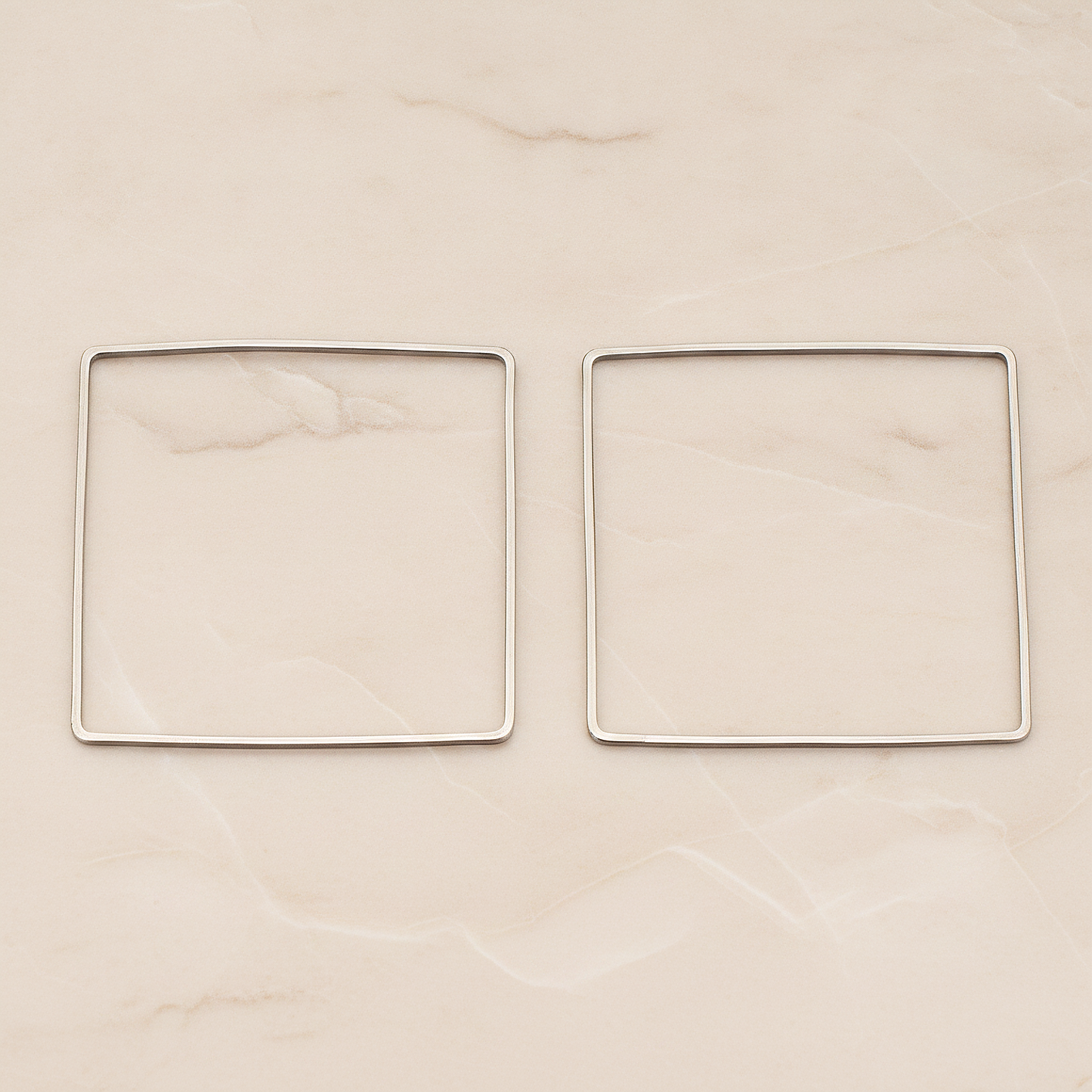 40mm Simple Square Link Pendant, 2 Pc on warm marble background (PD.303-02)
