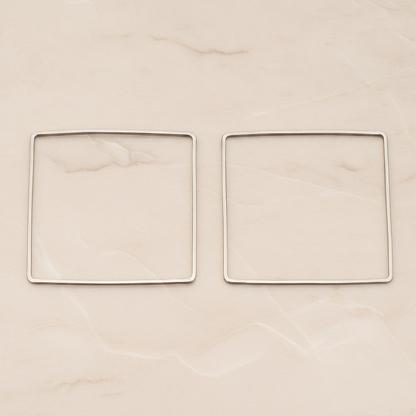 40mm Simple Square Link Pendant, 2 Pc on warm marble background (PD.303-02)