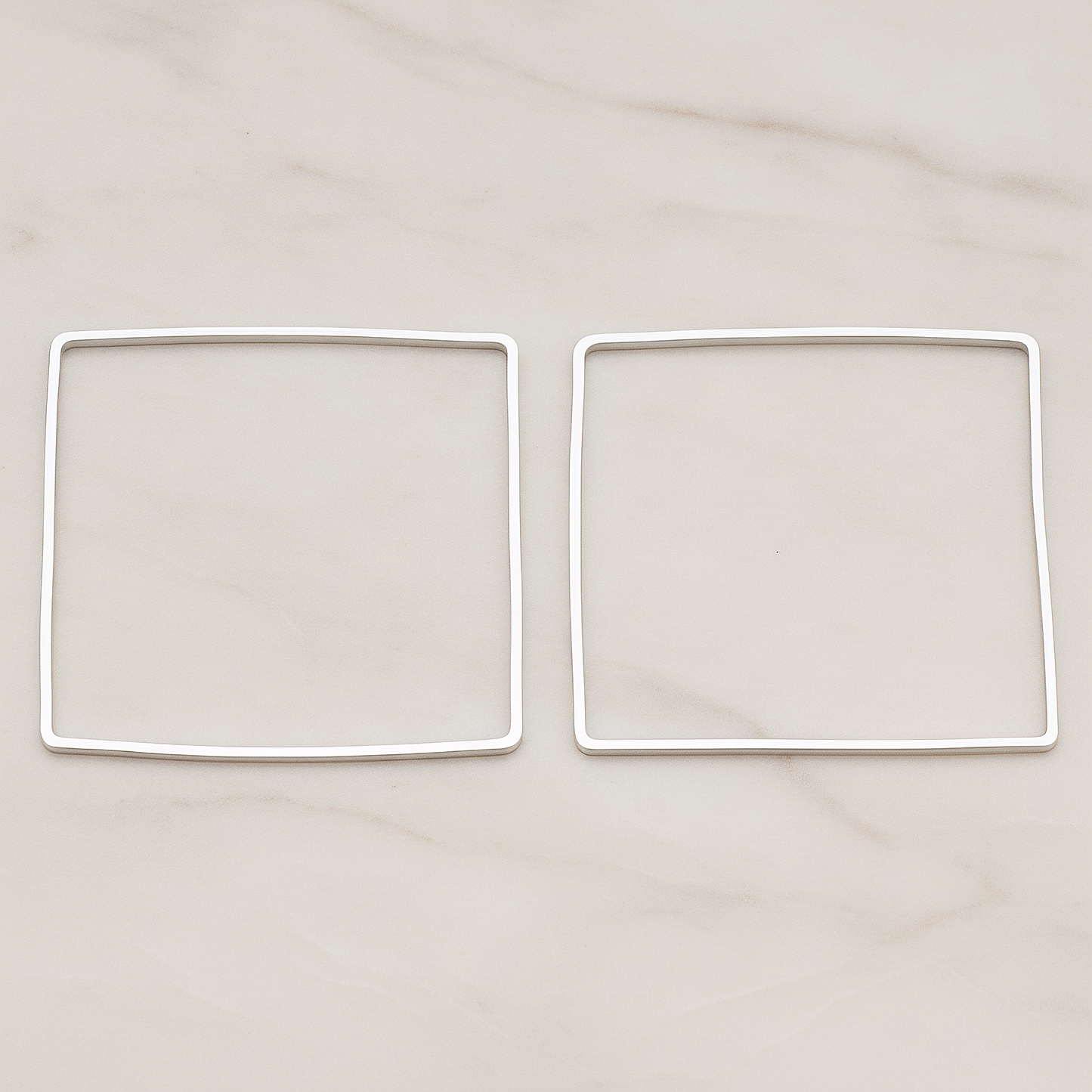 40mm Simple Square Link Pendant, 2 Pc on warm marble background (PD.303-02)