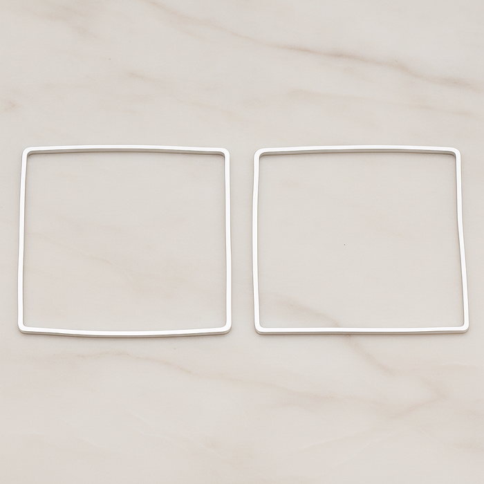 40mm Simple Square Link Pendant, 2 Pc on warm marble background (PD.303-02)