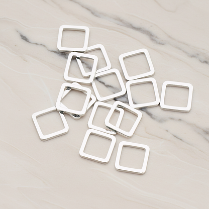 8mm Simple Square Link Pendant, 6 Pc on warm marble background (PD.303-05)