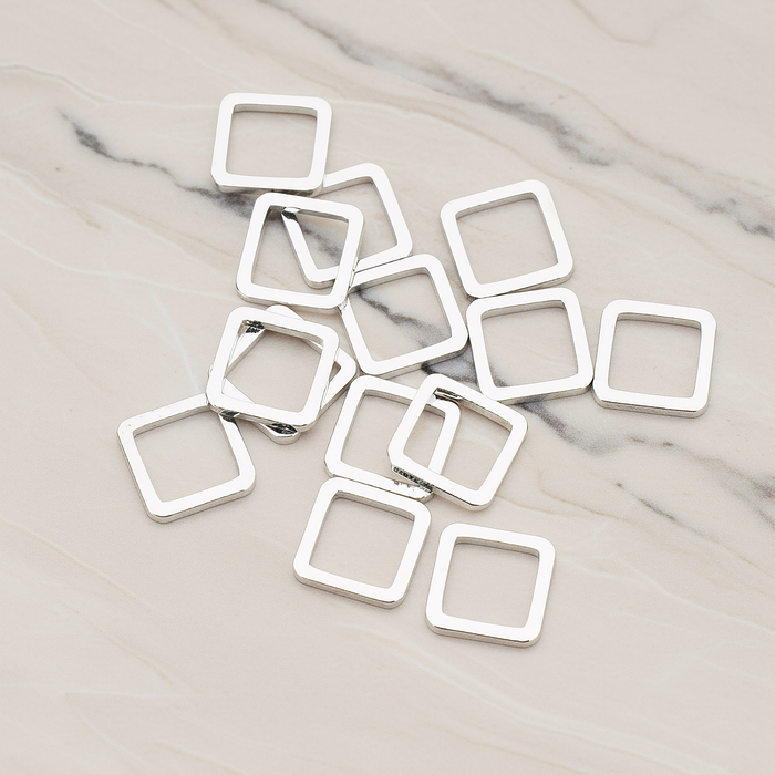 8mm Simple Square Link Pendant, 6 Pc on warm marble background (PD.303-05)