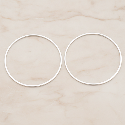 35mm Simple Round Link Pendant, 2 Pc on warm marble background (PD.305-06)