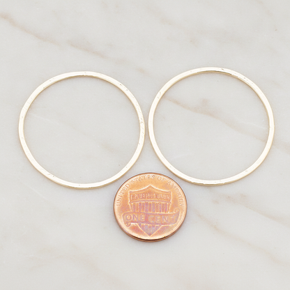 35mm Simple Textured Round Pendant, 2 Pc on warm marble background (PD.305-07)