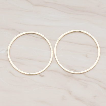 35mm Simple Textured Round Pendant, 2 Pc on warm marble background (PD.305-07)