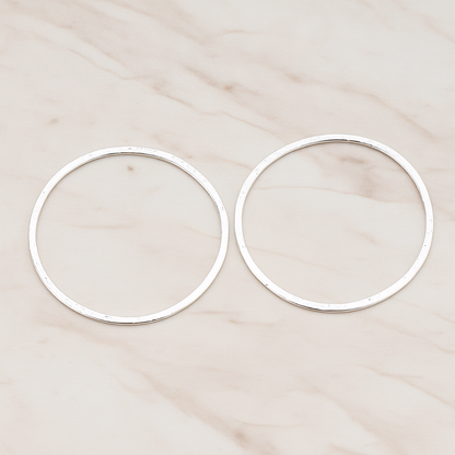 35mm Simple Textured Round Pendant, 2 Pc on warm marble background (PD.305-07)