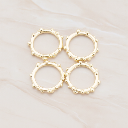 Small Round Dotted Link Pendant, 2 Pc on warm marble background (PD.336-01)