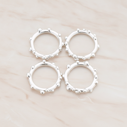 Small Round Dotted Link Pendant, 2 Pc on warm marble background (PD.336-01)