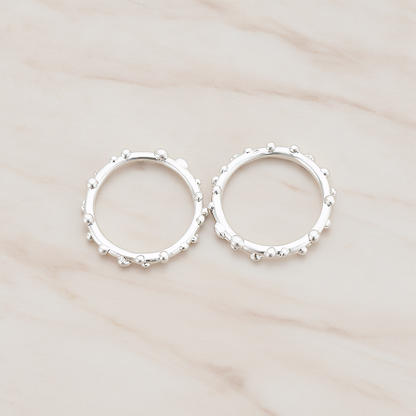 Large Round Dotted Link Pendant, 2 Pc on warm marble background (PD.336-02)