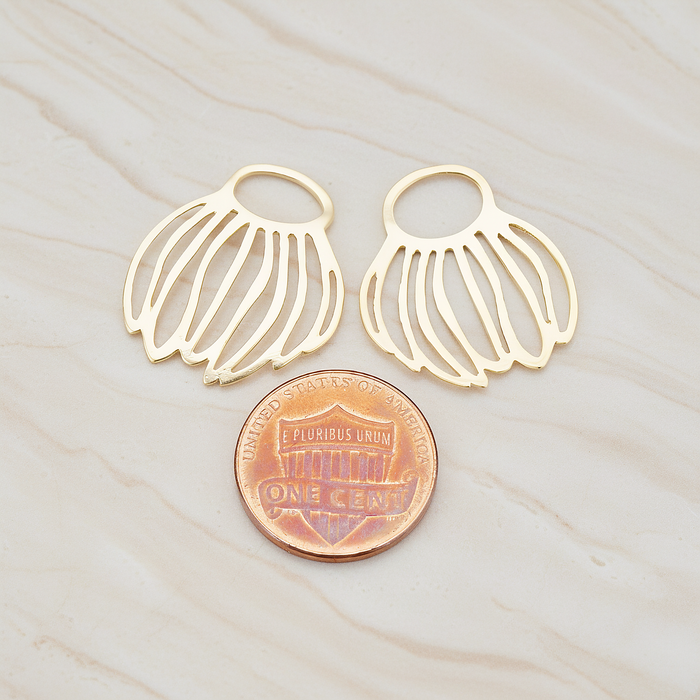Withered Dandelion Pendant, 2 Pc on warm marble background (PD.352)