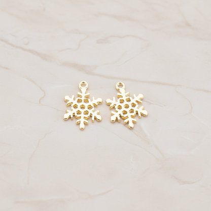 Small Snow Flake Pendant, 2 Pc on warm marble background (PD.379-01)