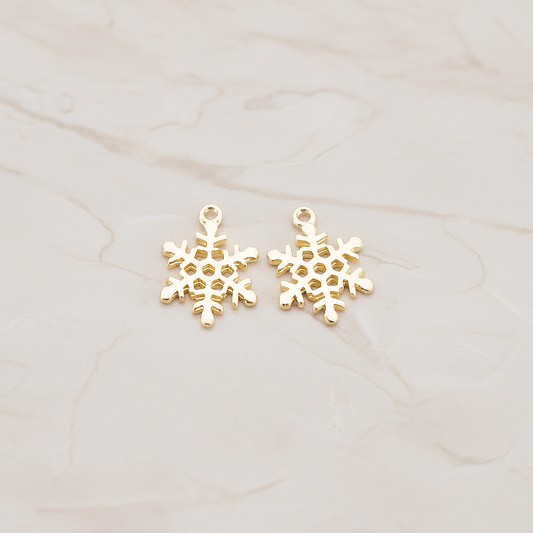 Small Snow Flake Pendant, 2 Pc on warm marble background (PD.379-01)