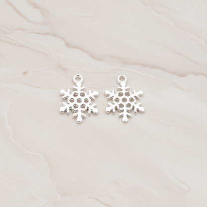 Small Snow Flake Pendant, 2 Pc on warm marble background (PD.379-01)