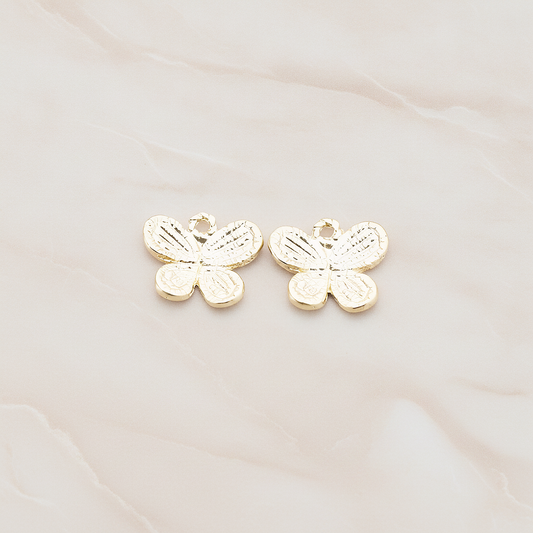 Four Petals Small Butterfly Shaped Pendant, 2 Pc on warm marble background (PD.379-02)
