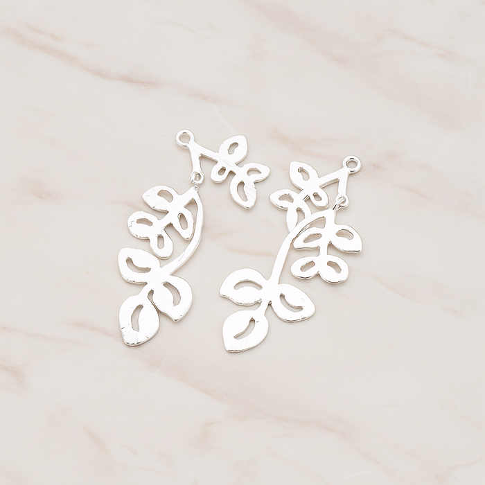 Flower Twig Pendant, 2 Pc on warm marble background (PD.400)