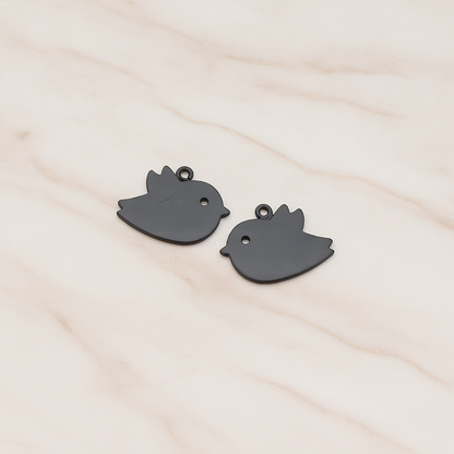 Flat Bird Pendant, 2 Pc on warm marble background (PD.427-01)