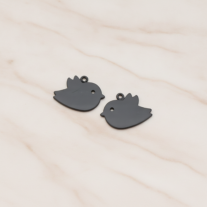 Flat Bird Pendant, 2 Pc on warm marble background (PD.427-01)