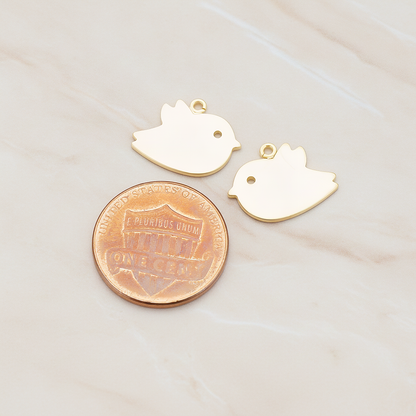 Flat Bird Pendant, 2 Pc on warm marble background (PD.427-01)