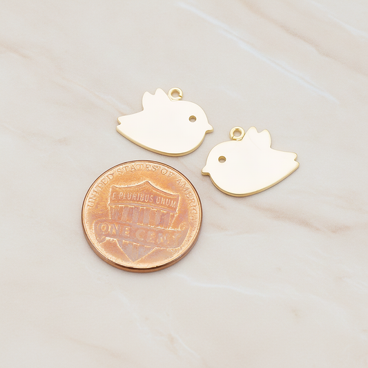 Flat Bird Pendant, 2 Pc on warm marble background (PD.427-01)