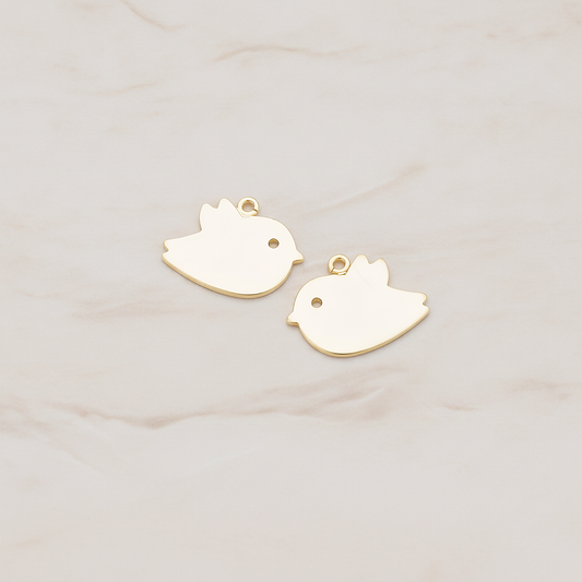 Flat Bird Pendant, 2 Pc on warm marble background (PD.427-01)