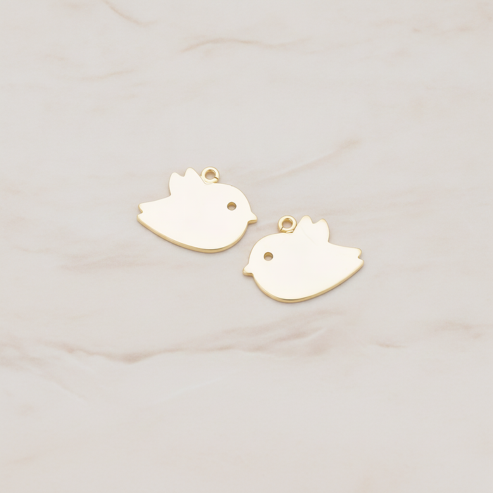 Flat Bird Pendant, 2 Pc on warm marble background (PD.427-01)