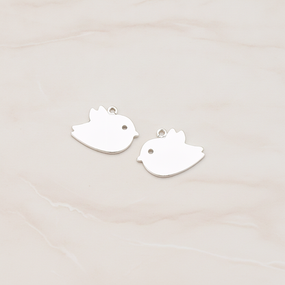 Flat Bird Pendant, 2 Pc on warm marble background (PD.427-01)