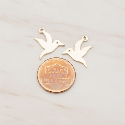 Dove Bird Pendant, 2 Pc on warm marble background (PD.428)