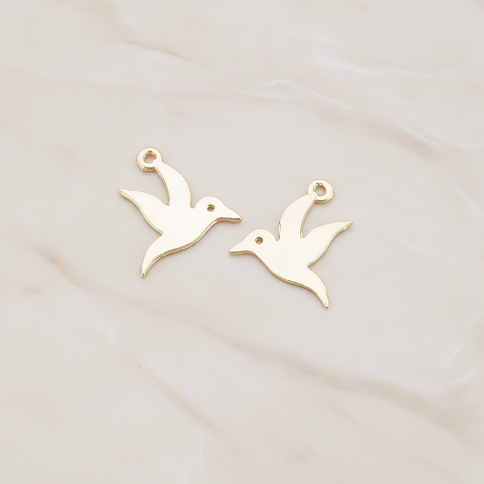 Dove Bird Pendant, 2 Pc on warm marble background (PD.428)