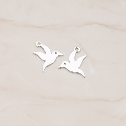 Dove Bird Pendant, 2 Pc on warm marble background (PD.428)