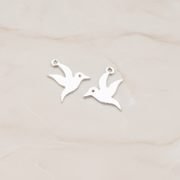 Dove Bird Pendant, 2 Pc on warm marble background (PD.428)