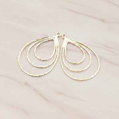 Triple Teardrop Pendant, 2 Pc on warm marble background (PD.430)