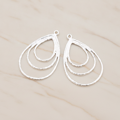 Triple Teardrop Pendant, 2 Pc on warm marble background (PD.430)