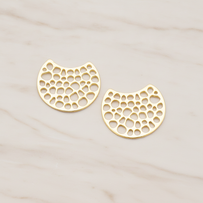 Moon Shape Pendant, 2 Pc on warm marble background (PD.434)