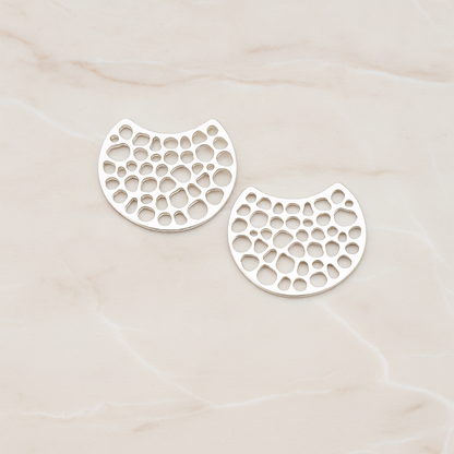 Moon Shape Pendant, 2 Pc on warm marble background (PD.434)