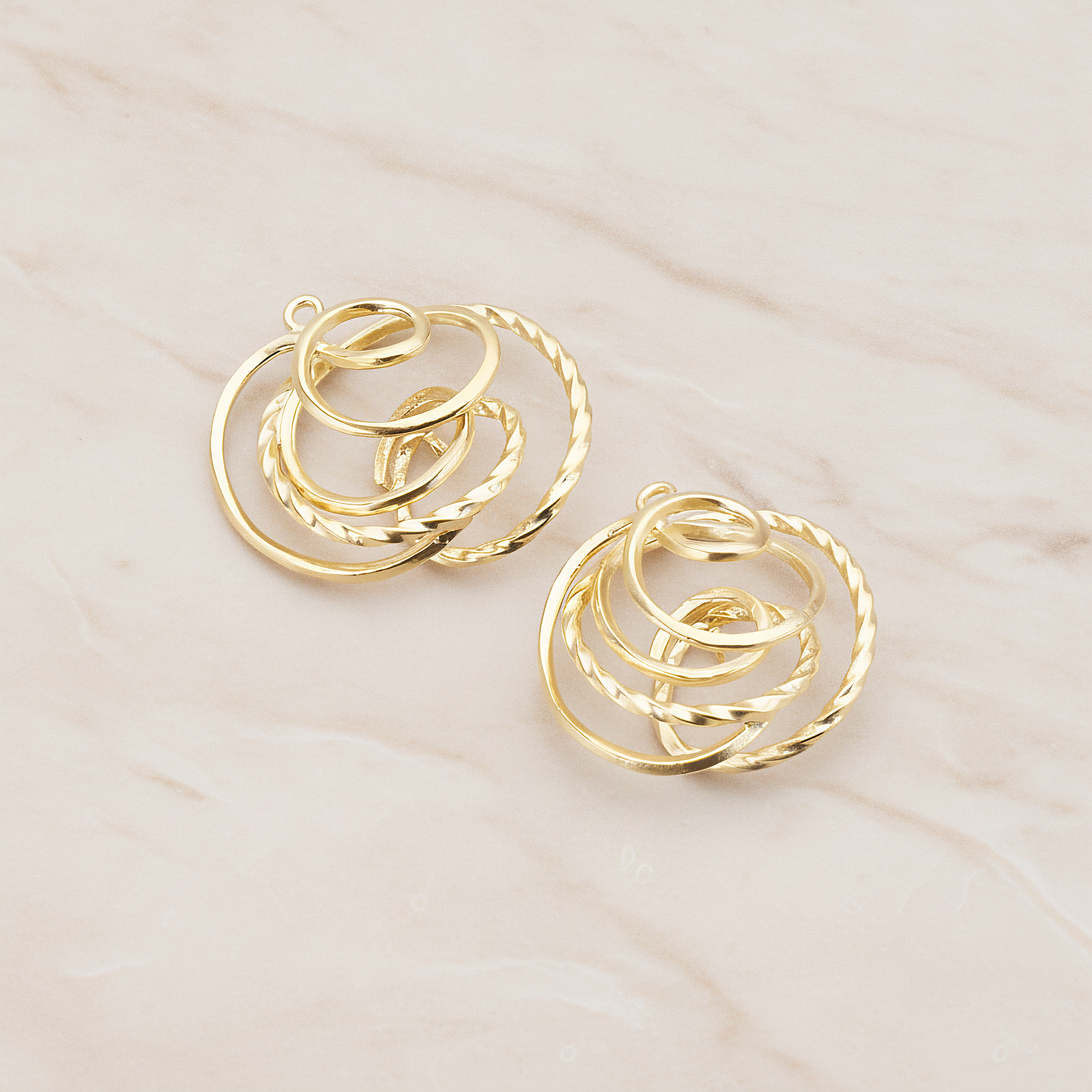 Twisted Wire Pendant, 2 Pc on warm marble background (PD.436)
