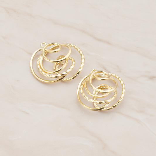Twisted Wire Pendant, 2 Pc on warm marble background (PD.436)
