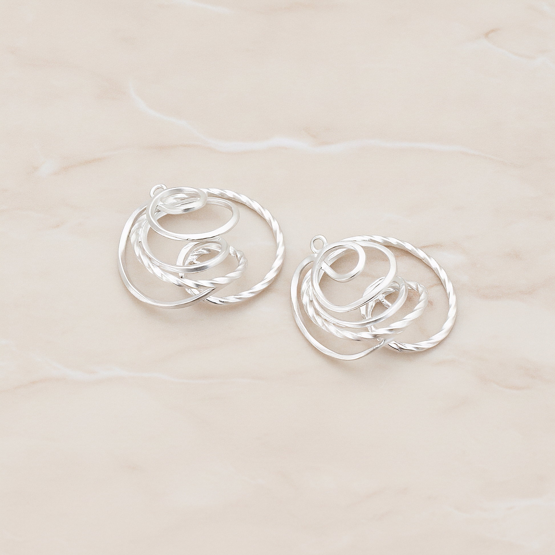 Twisted Wire Pendant, 2 Pc on warm marble background (PD.436)