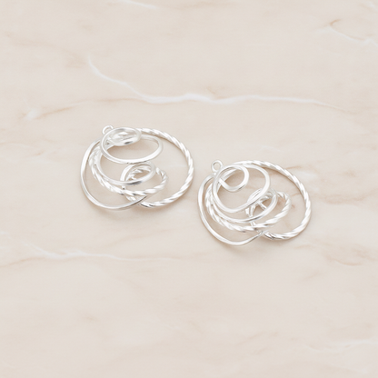 Twisted Wire Pendant, 2 Pc on warm marble background (PD.436)